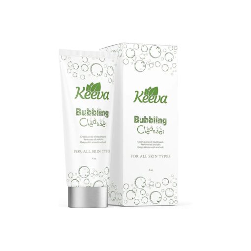 Keeva Bubbling Cleanser - Gentle Foaming Acne Face Wash with Tea Tree Oil for All Skin Types, Treats and Prevents Acne - Cleanses Pores, Removes Excess Oils - Paraben and Sulfate Free