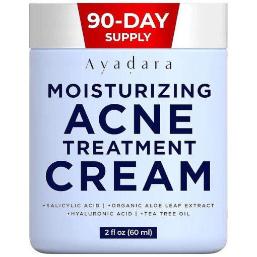 Breakout Warrior Acne Cream, 90-Day Supply, Acne Moisturizer for Face and Body, Salicylic Acid Acne Treatment, Acne Facial Moisturizer for Oily, Blackhead, Whitehead, For All Types of Skin