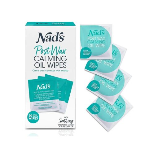 Nad 's Post Wax Calming Oil Wipes - Post Waxing Cleanser - After Wax Remover for the Skin- Refill Pack with 20pc