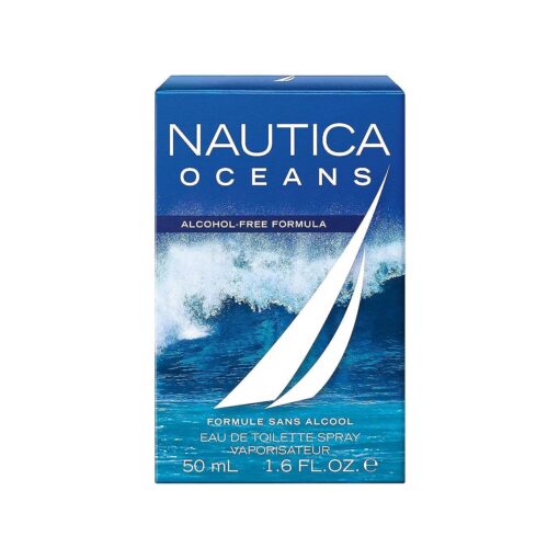 Nautica Oceans Eau de Toilette Spray, Vegan Formula, Fragrance, Aquatic Accords and Hints of Wood, 1.6oz