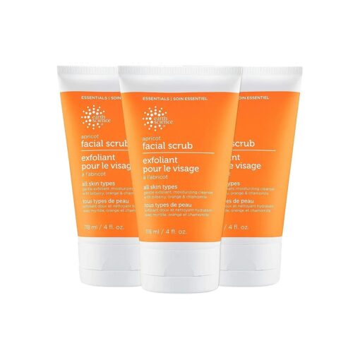 EARTH SCIENCE - Apricot Gentle Exfoliating Facial Scrub for All Skin Types ( 3 pk, 4 oz, )