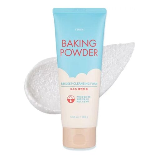 ETUDE Baking Powder B.B Deep Cleansing Foam, 5.4 fl.oz, ( 160ml ) ( 21AD ) | Perfect Cleansing and Peeling, Removes Pore Waste and Dead Skin Cells