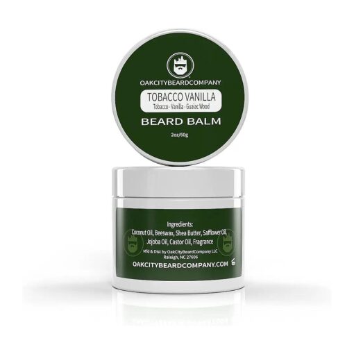 Oak City Beard Company - Tobacco Vanilla - 2 Ounce - Beard Balm - Tobacco - Vanilla - Guaiac Wood - Beard Conditioner