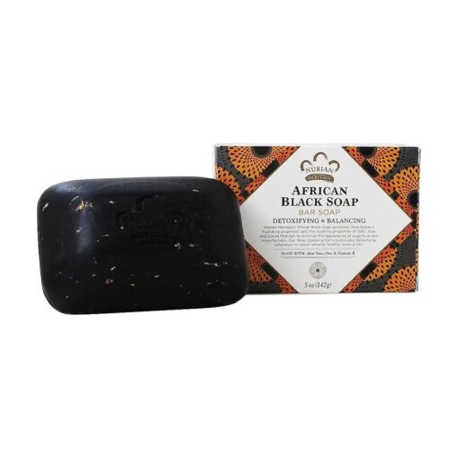 Nubian Heritage African Black Soap, 5 Ounce ( Pack of 4 )