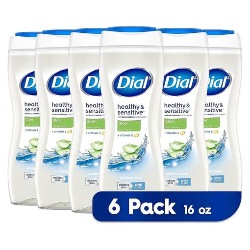 Dial Clean + Gentle Body Wash, Aloe Scent, 16 fl oz ( Pack of 6 )