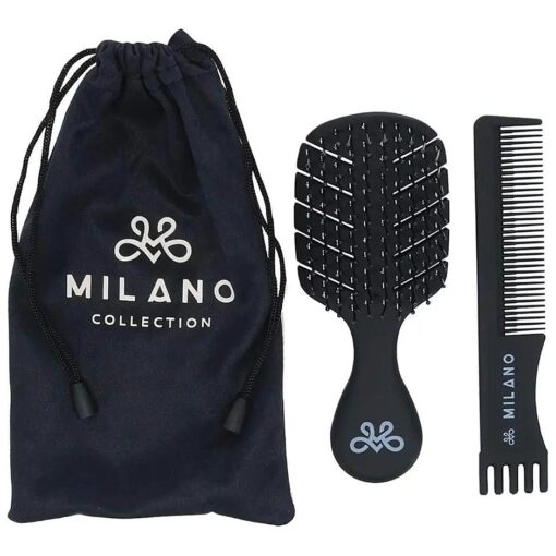 Milano Collection Women 's Gentle No-Tangle Wet & Dry Speed Styling Wide Bristle Wig Brush for Human Hair Wigs, Synthetic Wigs & All Types of Human Hair ( Mini )