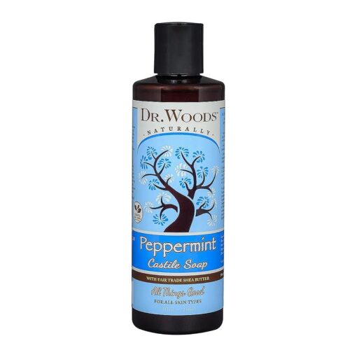 Dr. Woods Pure Castile Peppermint Soap with Organic Shea Butter, 8 Ounce