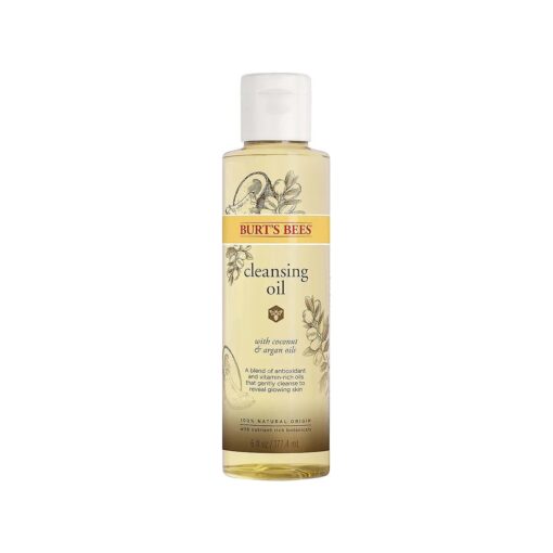 Burt 's Bees Nourishing Cleansing Oil With Coconut and Argan Oils, Cleansing Face Oil for Normal to Dry Skin, 100 Percent Natural Origin Skin Care, 6 fl, oz, Bottle