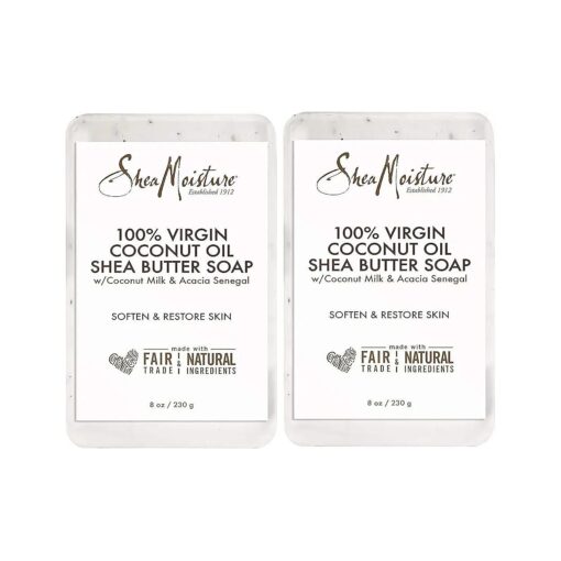 Shea Moisture 100 % Virgin Coconut Oil Shea Butter Soap, 8 Ounce ( Pack of 2 )