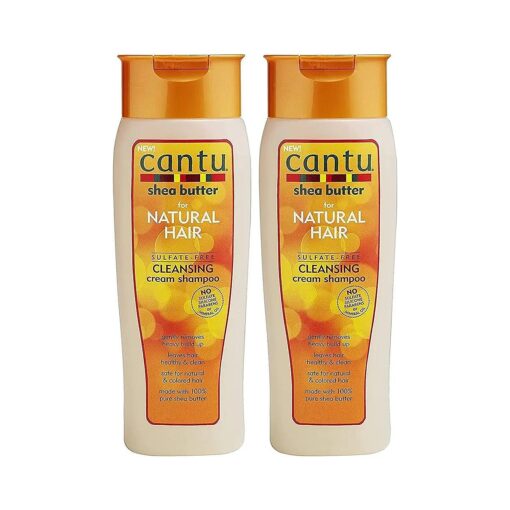 Cantu Sulfate-Free Cleansing Cream Shampoo 2-pack, 27 Total Fl Oz, Embrace your curly, coily, or wavy hair .