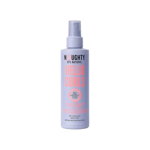 Noughty 97 % Natural Hello Curl Define and Re-Shape Curl Primer, Vitamin Rich Formula for Curly and Wavy Styles, with Sea Kelp and Shea Butter, Sulphate Free Vegan Haircare 200 ml