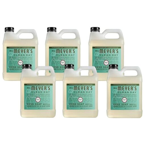 MRS MEYERS CLEAN DAY Soap Refill, Liquid Basil, 33 Ounce ( Pack of 6 )