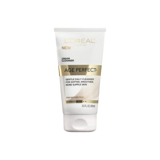 L'Oreal Paris Skincare Age Perfect Cream Cleanser, Gentle Daily Cleanser for Softer and Smoother Skin, Makeup Remover, Face Wash for All Skin Types, 5 fl, oz