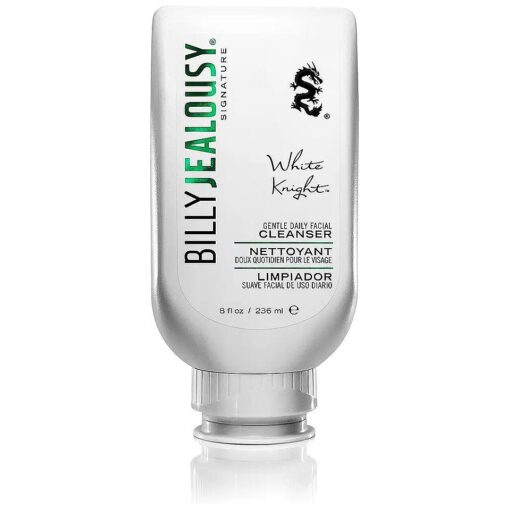 Billy Jealousy White Knight Gentle Daily Facial Cleanser with Non-Abrasive Exfoliators Ideal for All Skin Types, Men 's Face Wash Formulated with Apple Amino Acids & Papaya Extract