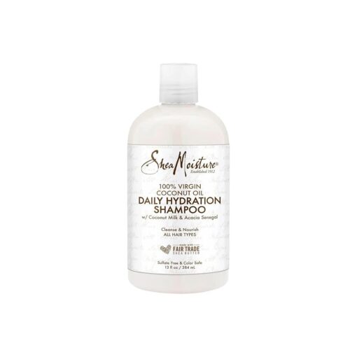 Shea Moisture Shampoo - Virgin Coconut Oil Daily Hydration, Hair Detangler & Hair Repair, Curly Hair Products for Women, Coconut Breeze Scent, Sulfate-Free Shampoo Hair Care, 13 Fl Oz