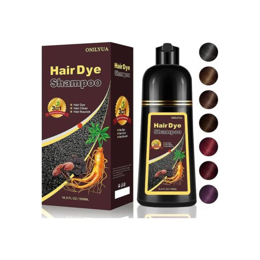 Dark coffee Hair Dye Shampoo 3-in-1, Long-lasting and 100 % Gray Coverage in Minutes, Magic Hair Color Shampoo Depositing Conditioner, Pure Plant Extract Natural Hair Dye for Women & Men