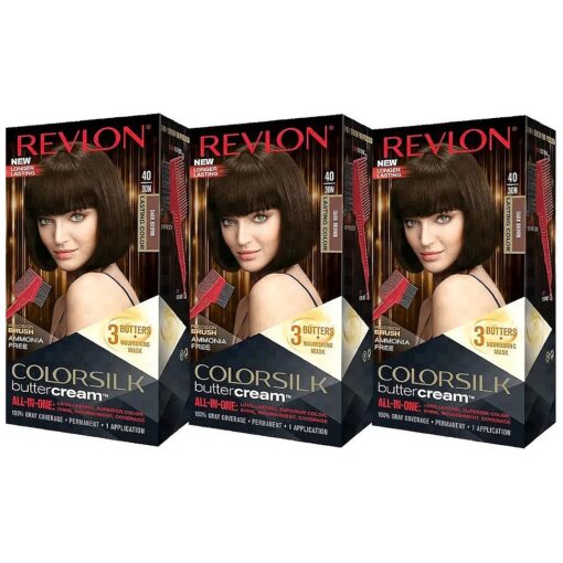 Colorsilk Buttercream Hair Dye, Dark Brown, Pack of 3