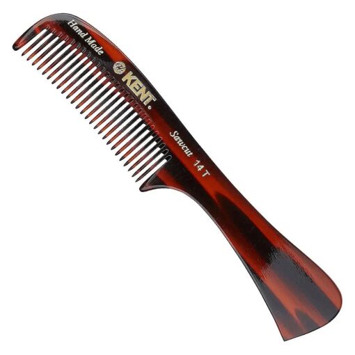 Kent 14T Large all Coarse Hair Detangling Comb, Wide Teeth for Long Thick Curly Wavy Hair, Hair Detangler Comb For Wet and Dry, Rake Comb Saw-Cut from Cellulose and Hand Polished, Handmade in England