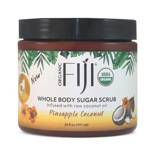 Whole Body Scrub - Infused with Coconut Oil, Exfoliating Sugar Scrub for Smooth and Soft Skin, Exfoliates & Restores Skin 's Natural Biosphere, Pineapple Coconut 20 oz