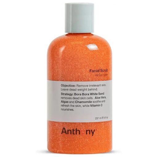 Anthony Facial Scrub - Men 's Exfoliating Face Wash with Vitamin C, Aloe, Chamomile and Algae for Deep Cleansing and Detoxifying 8 Fl Oz