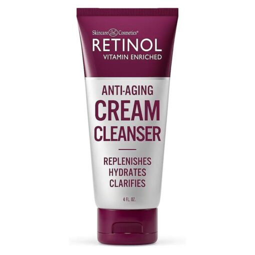 Retinol Anti-Aging Cream Cleanser - Daily Deep Cleansing Facial Wash Exfoliates to Improve Skin 's Texture & Moisturizes for Cleaner, Softer Face - Renewing Vitamin A Minimizes Fine Lines & Wrinkles