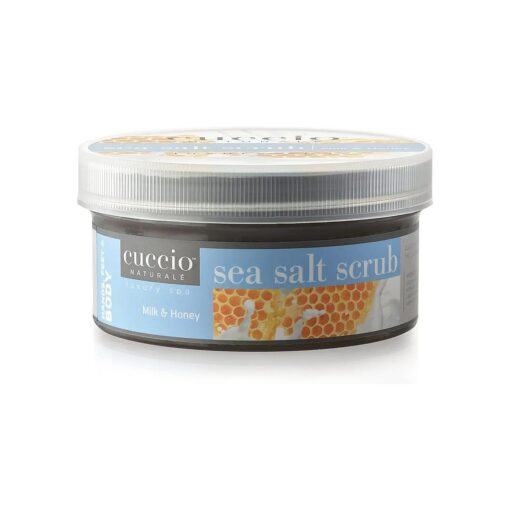 Cuccio Naturale Sea Salt Scrub - Gently Exfoliates To Remove Dead Skin Cells - Leaves Skin Supple, Radiant And Youthful Looking - Paraben And Cruelty Free - Milk And Honey - 19.5 Oz