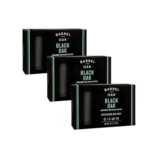 Olivina Men - Exfoliating Bar Soap ( Black Oak, 6 oz, 3-Pack )