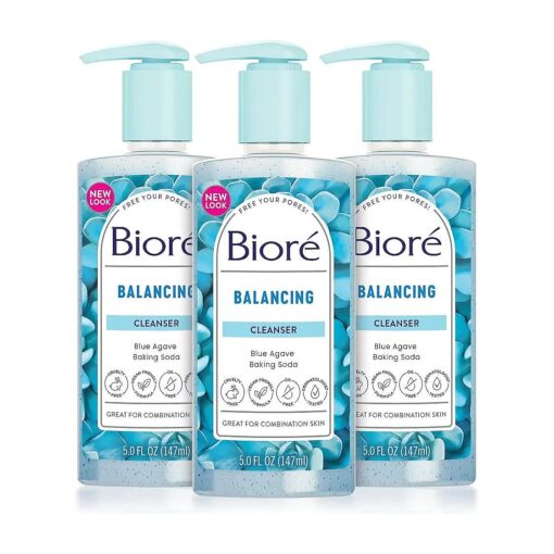 Biore Balancing Face Wash, Cleanser For Combination Skin, PH Balanced Face Cleanser, Vegan, Cruelty Free 6.77 Oz, Pack of 3