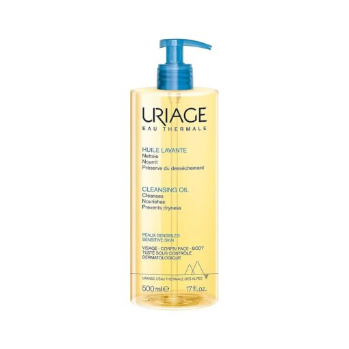 URIAGE Cleansing Oil 17 fl.oz, | Extra Gentle Cleanser for Face and Body - Leaves the Skin Clean and Moisturized | Ideal for all Skin Types, Even Very Dry and Sensitive Ones