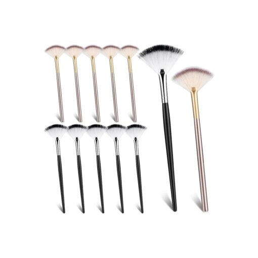 12 Pieces Fan Brushes for Facials Slim Soft Face Mask Brush Applicator for Glycolic Acid Peel Mask Esthetician Face Makeup Brush