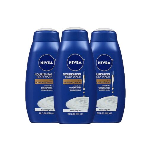 NIVEA Nourishing Care Body Wash with Serum, Pack of 3, 20 Fl Oz