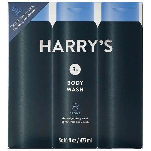 Harrys Mens Body Wash, Stone Scent, 16 Fluid Ounce ( Pack of 3 )