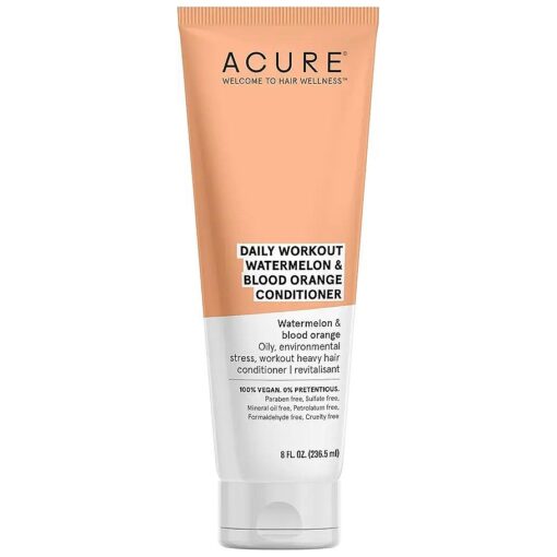 Acure Daily Workout Watermelon Conditioner | 100 % Vegan | For Oily, Environmental Stressed, Workout Heavy Hair | Watermelon & Blood Orange - Gentle Everyday Formula | 8 Fl Oz