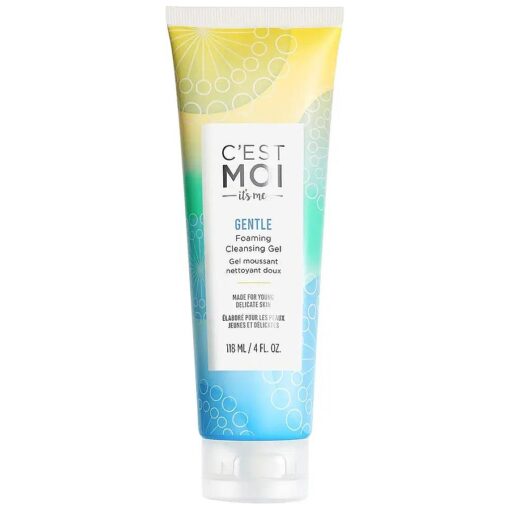 C'est Moi Gentle Foaming Cleansing Gel | Fragrance-Free Gel Cleanser made with Organic Aloe, Calendula and Strawberry, Kiwi, Apple Extracts, Gentle, Nourishing, Clearing, Balancing, 4 fl oz .