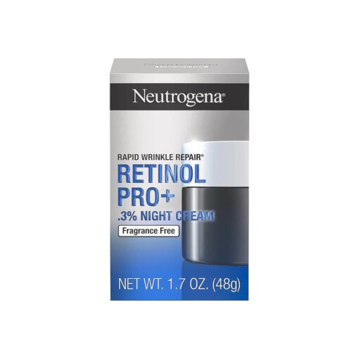 Neutrogena Retinol Pro+ Anti-Wrinkle Night Moisturizer, Rapid Wrinkle Repair, Anti-Aging Face & Neck Cream, Formulated without fragrance, parabens, dyes, & phthalates, 0.3 % Retinol, 1.7 oz