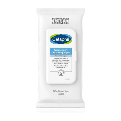 Cetaphil Face and Body Wipes, Gentle Skin Cleansing Cloths, 25 Count, Pack of 3, for Dry, Sensitive Skin, Flip Top Closure, Great for the Gym, Travel, in the Car, Hypoallergenic, Fragrance Free