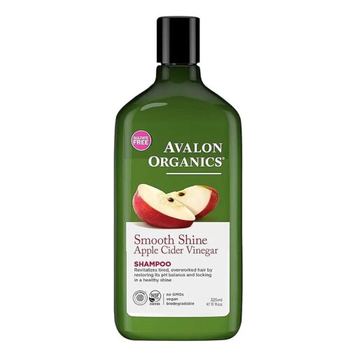 Avalon Organics Shampoo, Smooth Shine Apple Cider Vinegar, 11 Oz ( Pack of 6 )