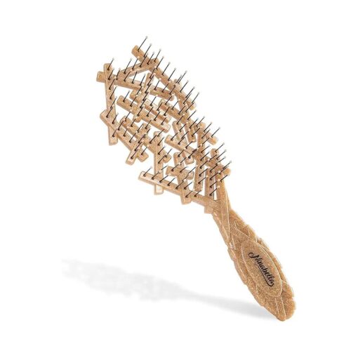 Ninabella Organic Detangling Hair Brush for Women, Men & Children - Does not Pull on Hair - Hair Straightening Brushes for Straight, Curly & Wet Hair - Unique Nest Hairbrush