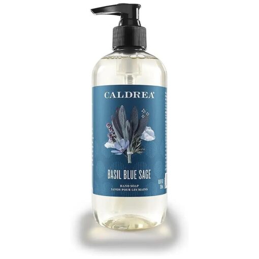 Caldrea Hand Wash Soap, Aloe Vera Gel, Olive Oil And Essential Oils To Cleanse And Condition, Basil Blue Sage Scent, 10.8 Oz