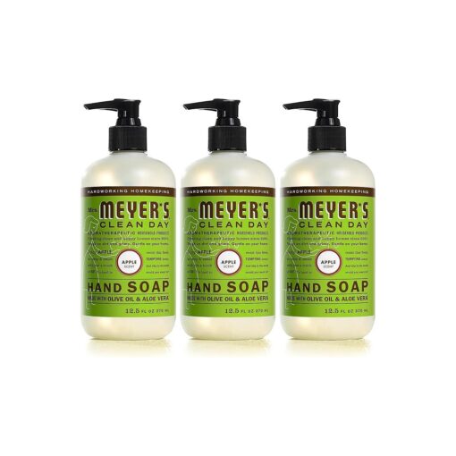 MRS. MEYER 'S CLEAN DAY Hand Soap, Made with Essential Oils, Biodegradable Formula, Apple, 12.5 fl, oz - Pack of 3