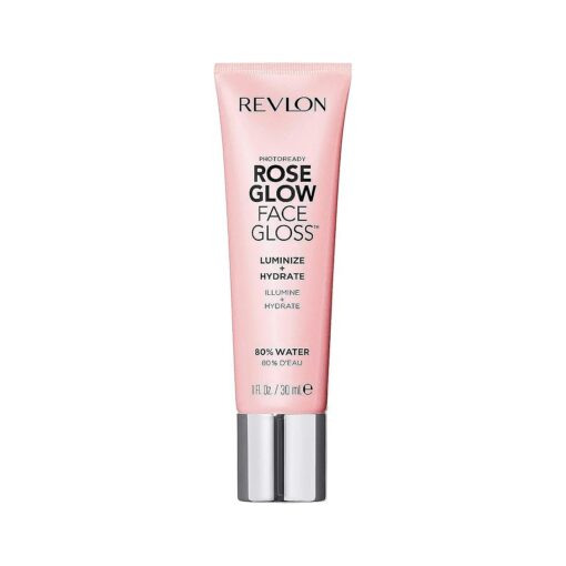 Revlon Face Primer, PhotoReady Face Gloss Rose Glow, Face Makeup for All Skin Types, Hydrates, Illuminates & Moisturizes, Infused with Glycerin & Olive Oil Extract, 80 % Water, 1 Fl Oz