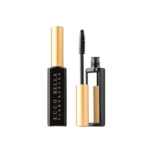 Ecco Bella FlowerColor Vegan Mascara Black - Long Lasting Organic Formula for Sensitive Eyes - All Natural and Water Resistant Mascara - Cruelty-Free, Gluten-Free, Fragrance-Free, and Plant-Based