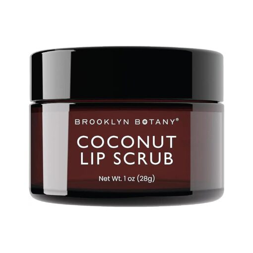 Brooklyn Botany Lip Scrub Exfoliator 1 oz - Lip Moisturizer for Dry Lips and Chapped Lips - Gentle Lip Exfoliator for Smooth and Brighter Lips - Coconut Flavor