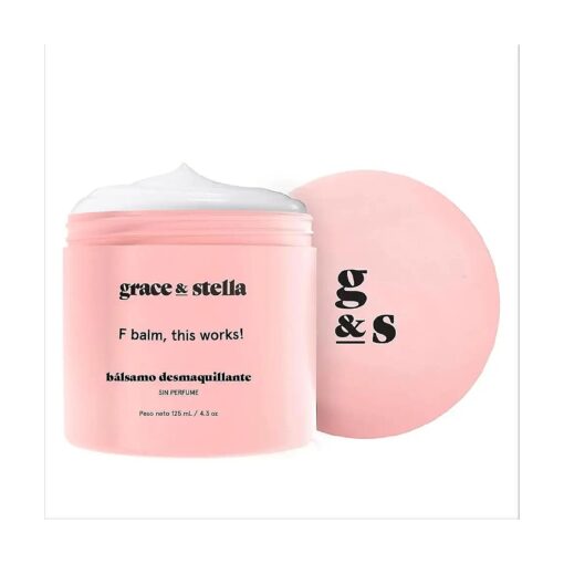 grace & stella Cleansing Balm ( 4.3 oz/125 ml ) Makeup Cleansing Balm - Makeup Remover Balm for All Skin Types to Gently Meltaway Mascara, Eyeliner and Makeup - Fragrance Free, Vegan