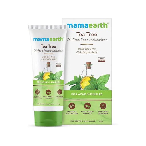 MAMAEARTH Tea Tree Oil-Free Moisturizer For Face | Oily Skin With Tea Tree & Salicylic Acid | 80 Ml