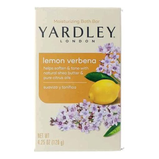 Yardley London Lemon Verbena with Shea Butter & Pure Citrus Oil Moisturizing Bar 4.25 ozr ( Pack of 4 )