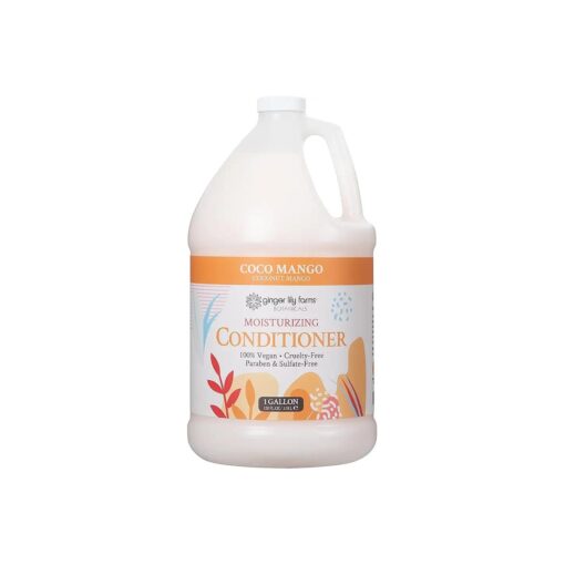 Ginger Lily Farms Botanicals Moisturizing Conditioner for All Hair Types, Coco Mango, 100 % Vegan & Cruelty-Free, Coconut Mango Scent, 1 Gallon Refill