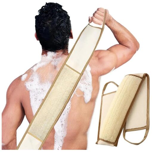 Exfoliating Natural Loofah Sponge Back Scrubber for Shower, Exfoliating Sponge for Shower, Bath Shower Scrubber for Men and Women, Luffa Scrubber to Clean Your Back Deeply Relax Your Body