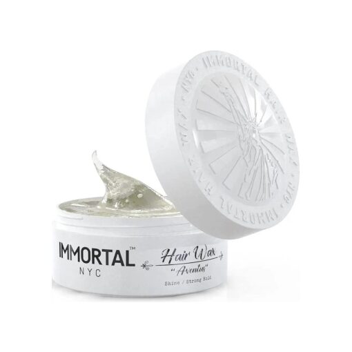 Immortal NYC Hair Waxes for Men - Aventus Strong Hold, Ultra High Shine Wax - Mens Water Based, No Residue Non-Greasy Hair Paste - All Natural Styling Wax for All Hair Types