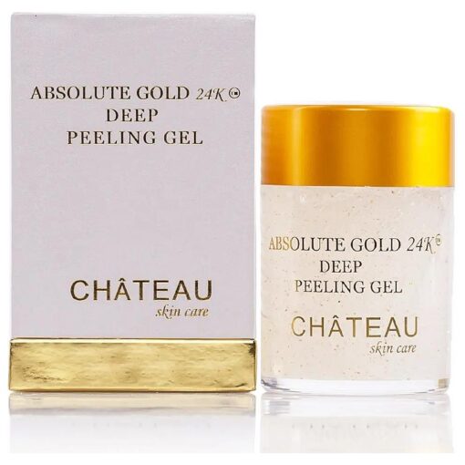 Absolute Gold 24K Deep Peeling Gel- 24 KARAT GOLD, PEARL POWDER and GINGER EXTRACT, Excellent for all skin types, 2.04 fl.oz-60 ml, Eliminates the dead skin cells and leaving skin glowing and radiant, ( FRAGRANCE FREE, PARABEN FREE, PETROLEUM FREE ) .